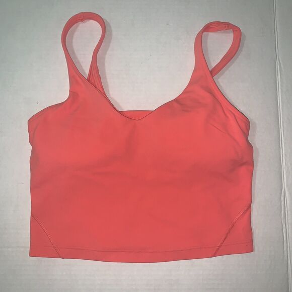 lululemon athletica Tops - Lululemon Align Shelf Bra Tank Top Coral Pink Size 6 Built-In Support Yoga